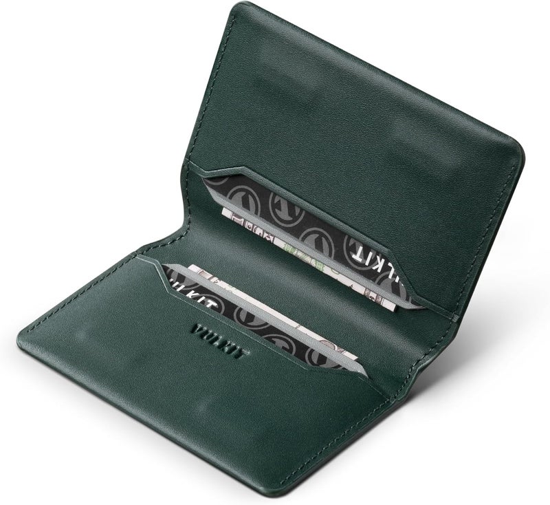 VULKIT حامل بطاقات رفيع بسيط مع حماية RFID من الجلد لمحفظة بطاقات الائتمان بحجم الجيب مع إغلاق مغناطيسي - Image 1